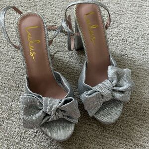 Lulu's Silver Glamorous Bow Heels